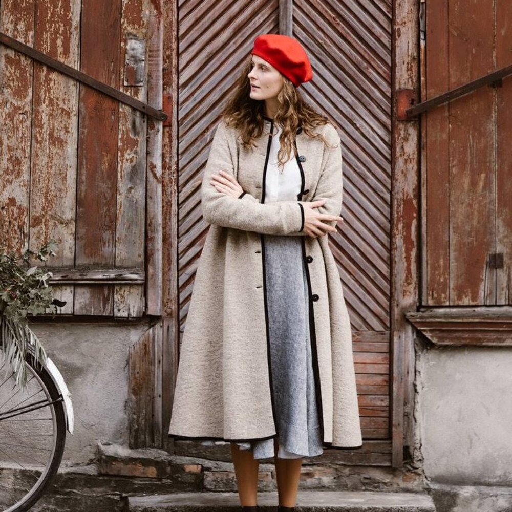 Son de Flor Wool Garden Coat Size M Made in Lithuania